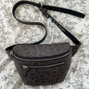Calvin Klein Brown monogram fanny pack